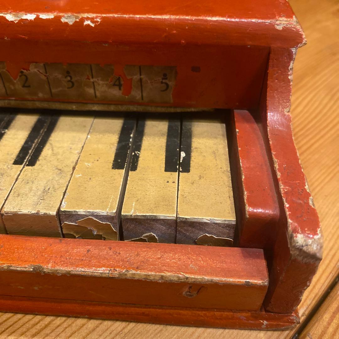 f*)様 ヴィンテージ 赤い木製ピアノ 25鍵盤
