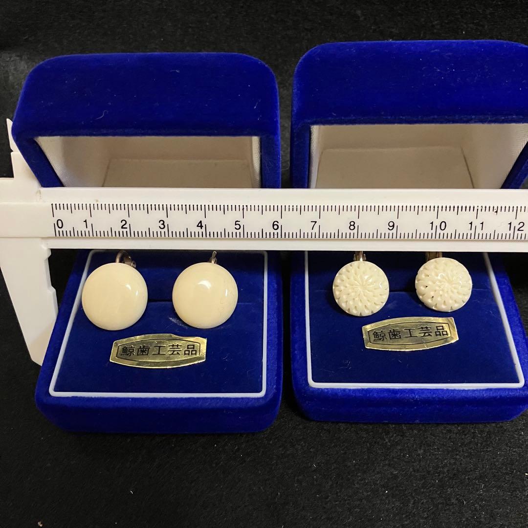 鯨歯工芸品　イヤリング6点セット