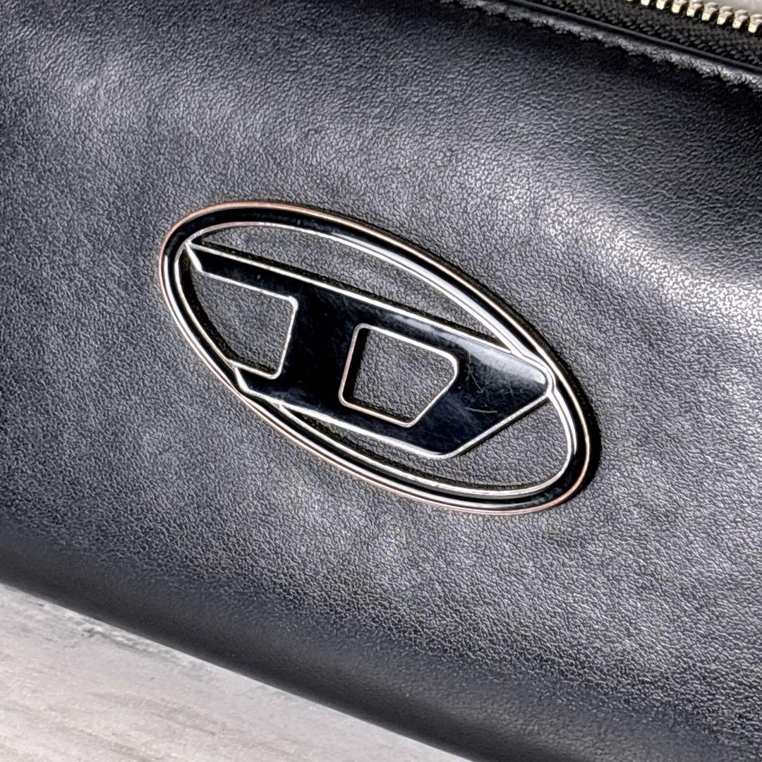 美品 DIESEL ディーゼル レザー 長財布 ラウンドファスナー 黒 Dロゴ