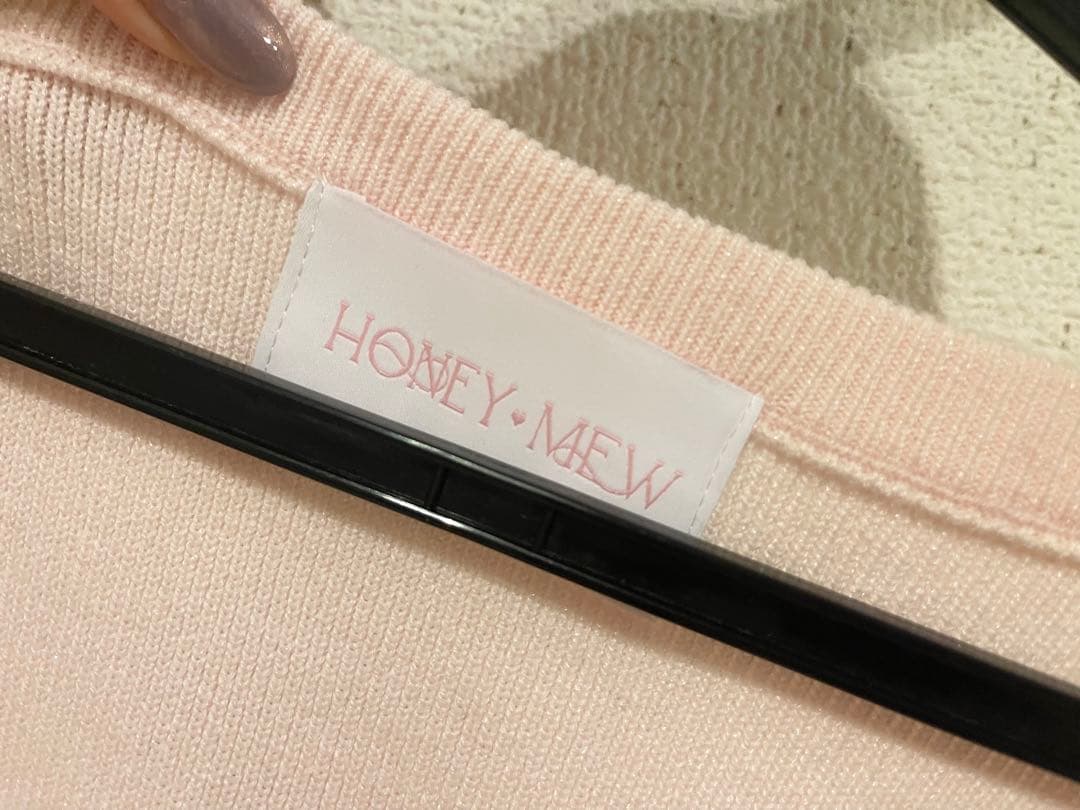 HONEY MEW　千鳥プリーツドッキングワンピース　ピンク　XS　ハニーミュウ