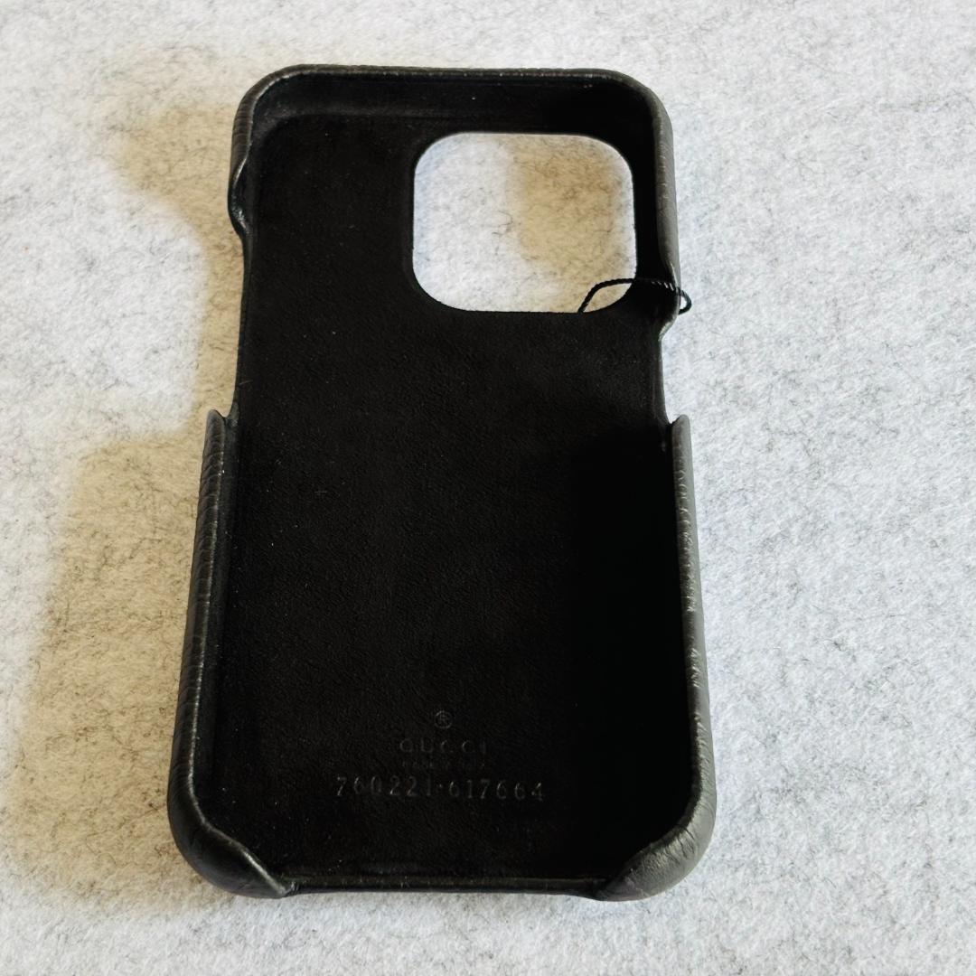 グッチ　iPhoneケース スマホケース GGジャンボ レザー 黒 GUCCI