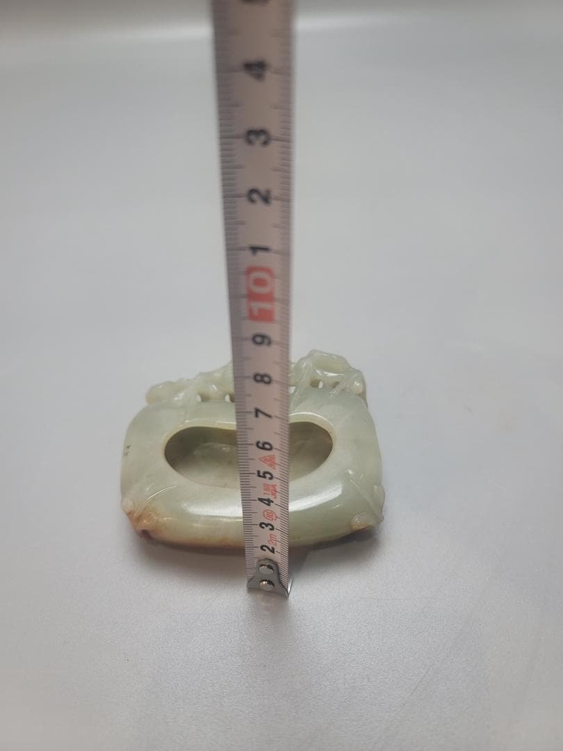 時代文房具 和田玉 如意 清代 原石手彫 筆洗 筆添 墨池