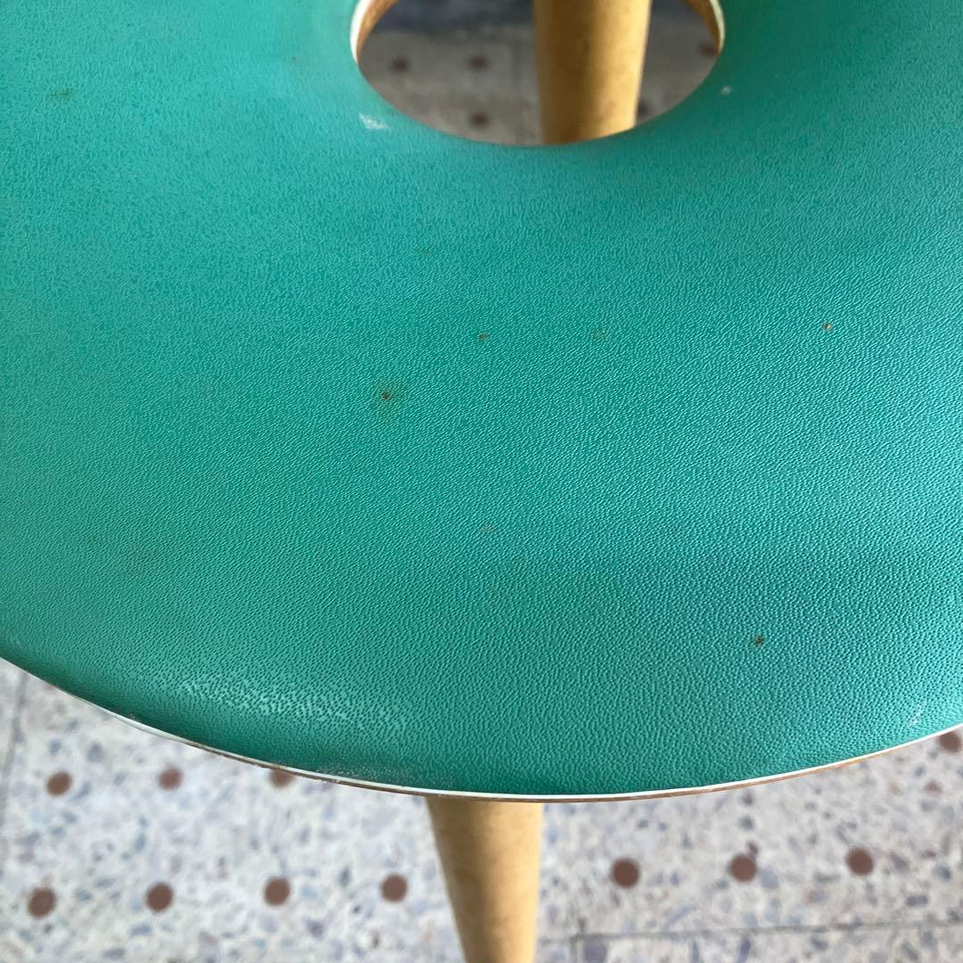 A-2 昭和レトロ 天童木工 リングスツール 椅子 古家具 ドーナツ椅子