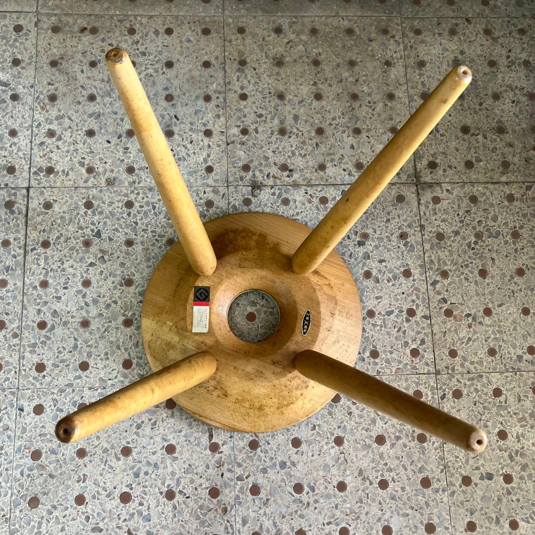 A-2 昭和レトロ 天童木工 リングスツール 椅子 古家具 ドーナツ椅子