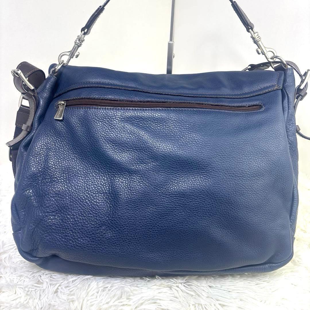 [美品] キアルージ　メッセンジャーバッグ　レザーシボ革　イタリア製　2way