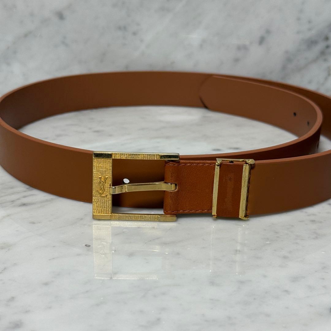 Yves Saint Laurent イヴサンローラン ベルト ブラウン 金