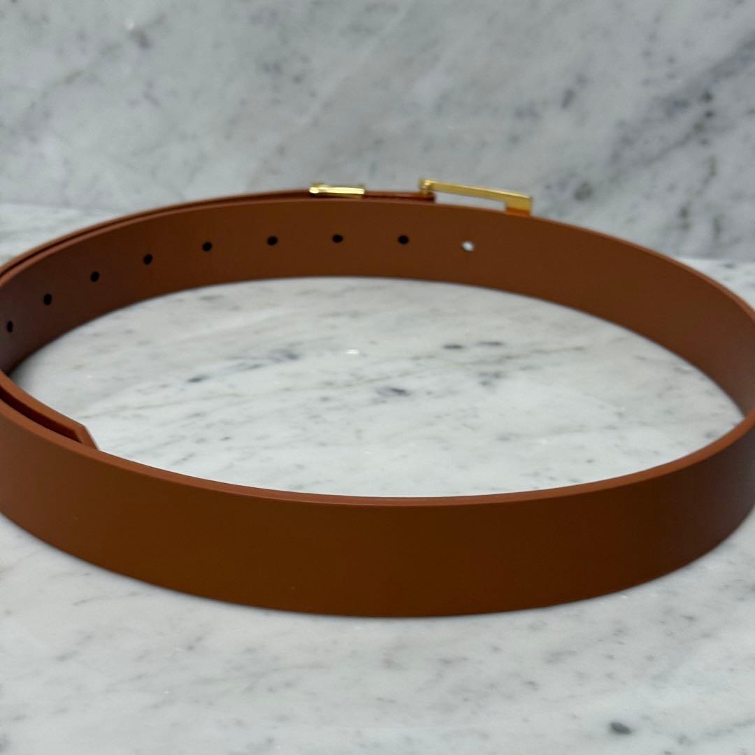 Yves Saint Laurent イヴサンローラン ベルト ブラウン 金