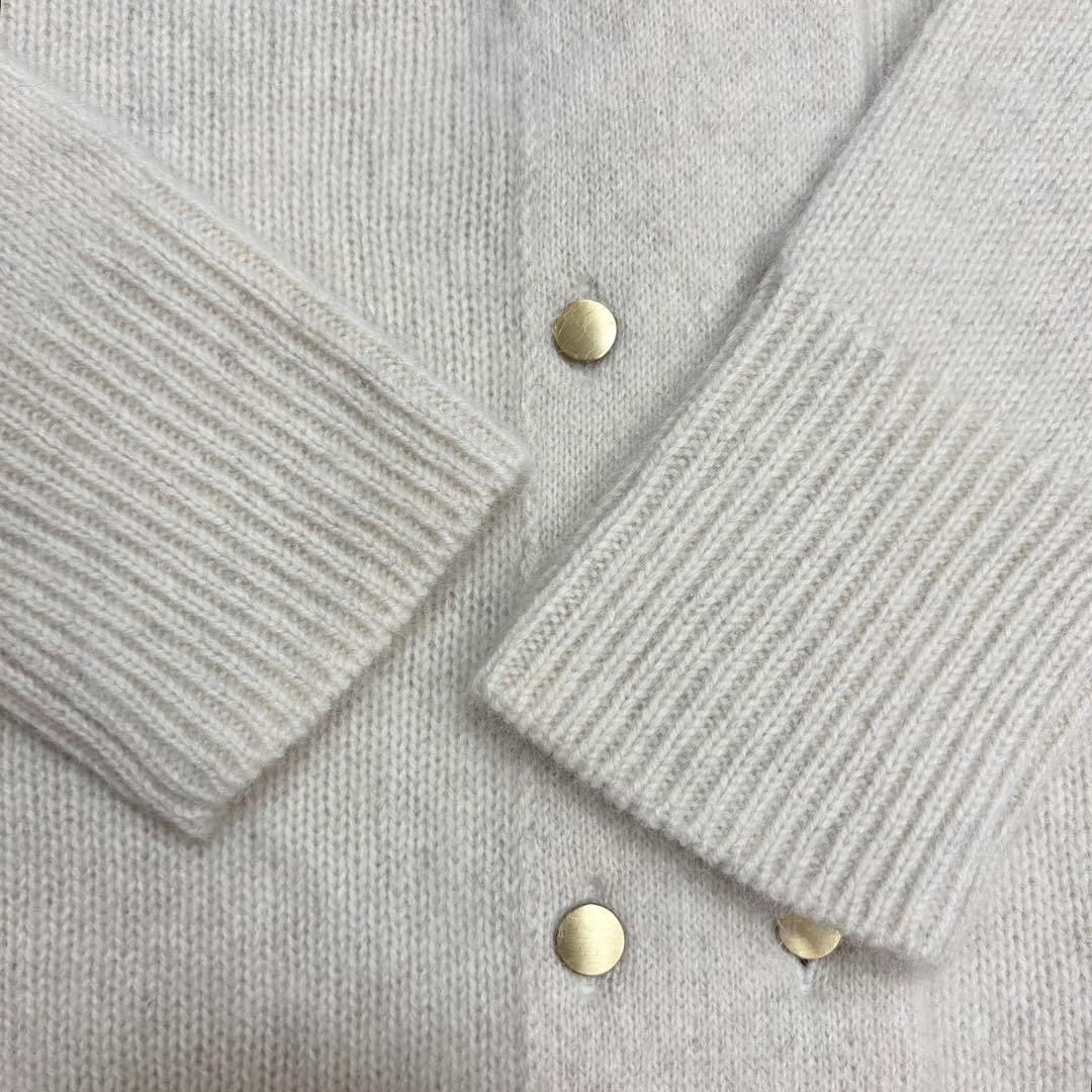 NOBLE YAK ヤク ダブルボタンニットカーディガン ホワイト アイボリー
