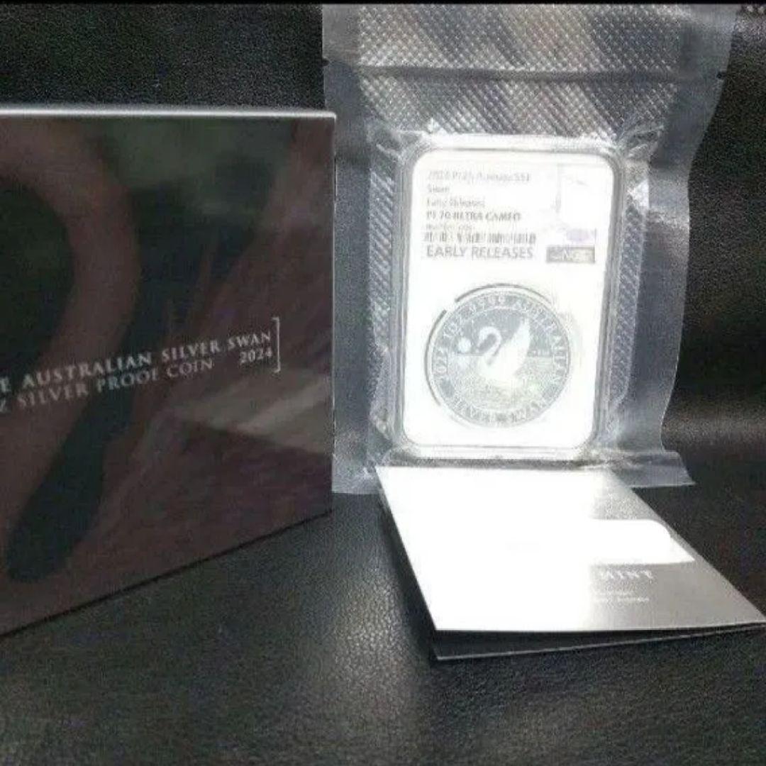 【最高鑑定】2024年 白鳥 1オンス銀貨 NGC PF70 純銀