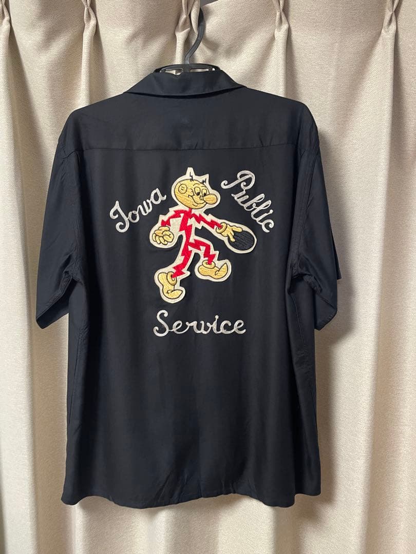 東洋実名復刻 King Louie キングルイ ブラック ボーリングシャツ　M