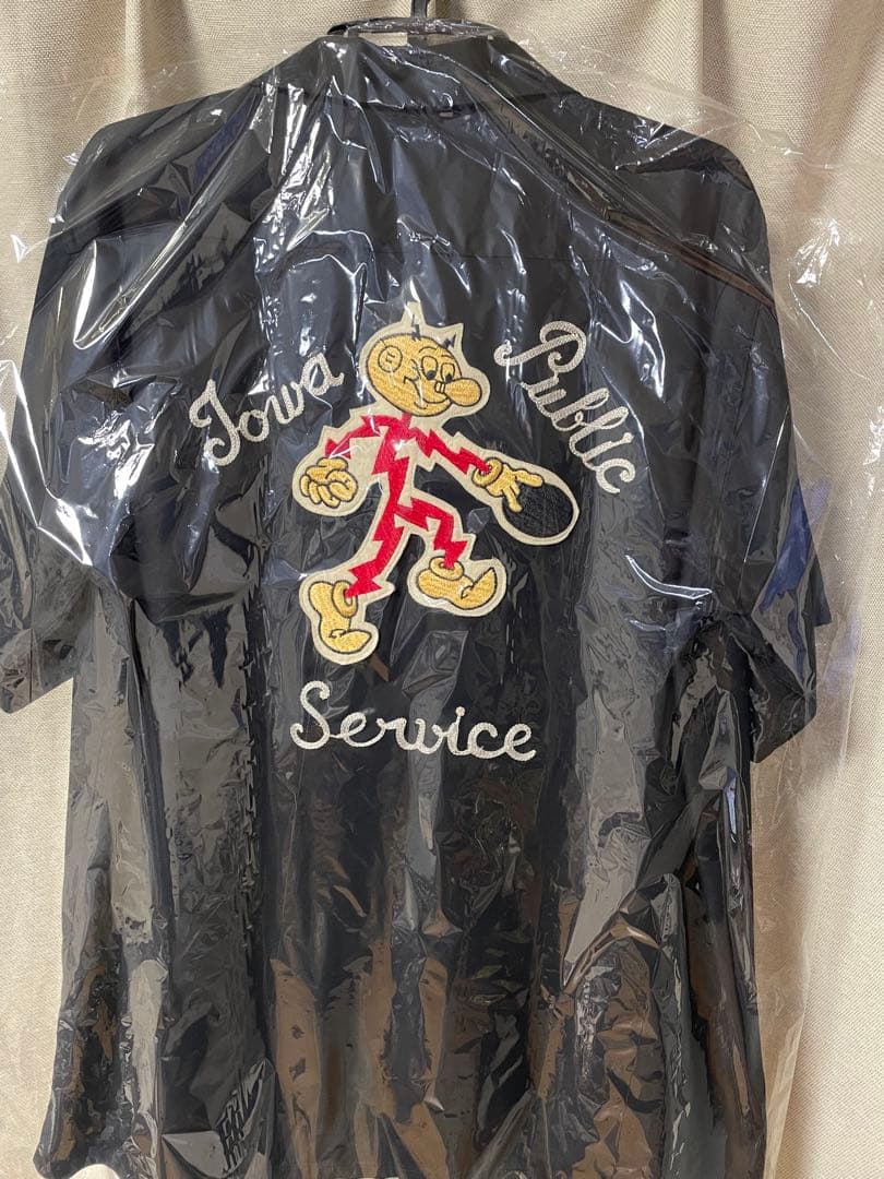 東洋実名復刻 King Louie キングルイ ブラック ボーリングシャツ　M