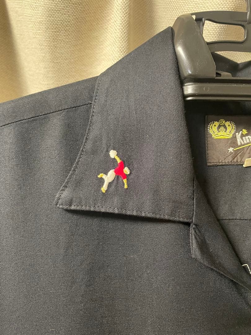 東洋実名復刻 King Louie キングルイ ブラック ボーリングシャツ　M