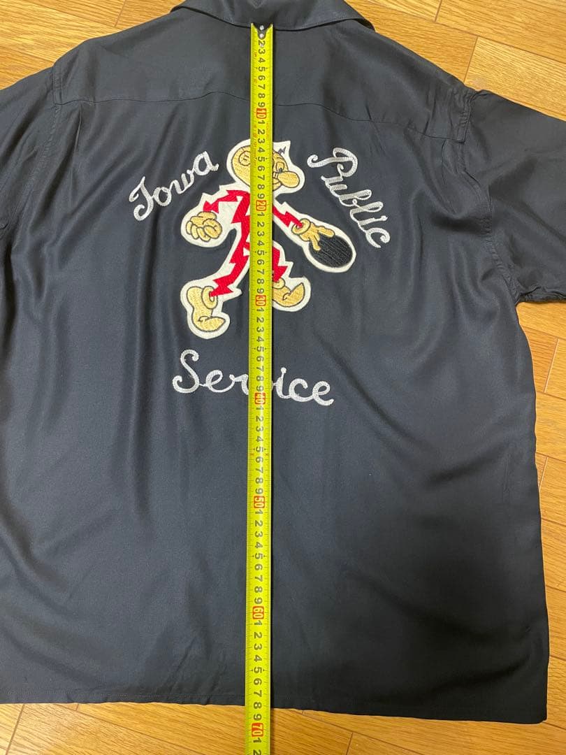 東洋実名復刻 King Louie キングルイ ブラック ボーリングシャツ　M