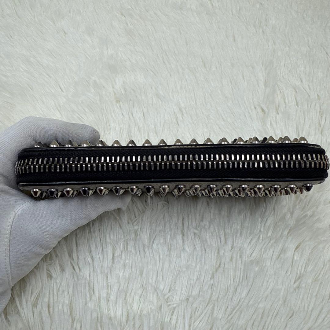 ✨美品✨ルブタン ラウンドジップ パネトーネ ラウンドジップ　グレー レザー