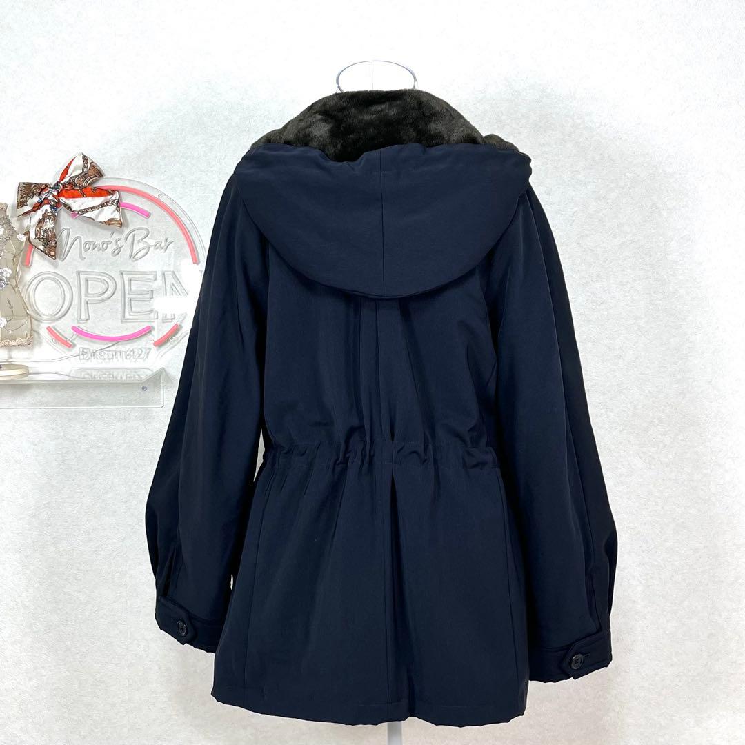 MaxMara Weekend フード付き 起毛 ショートコート 40 ネイビー