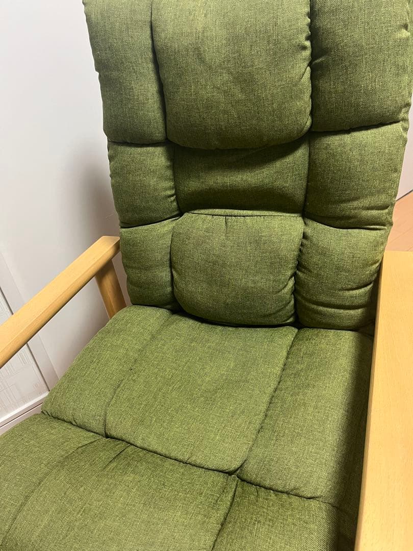 [ニトリ]四段調整レバー式リクライニングチェア高さ調節 肘掛け付き 折りたたみ