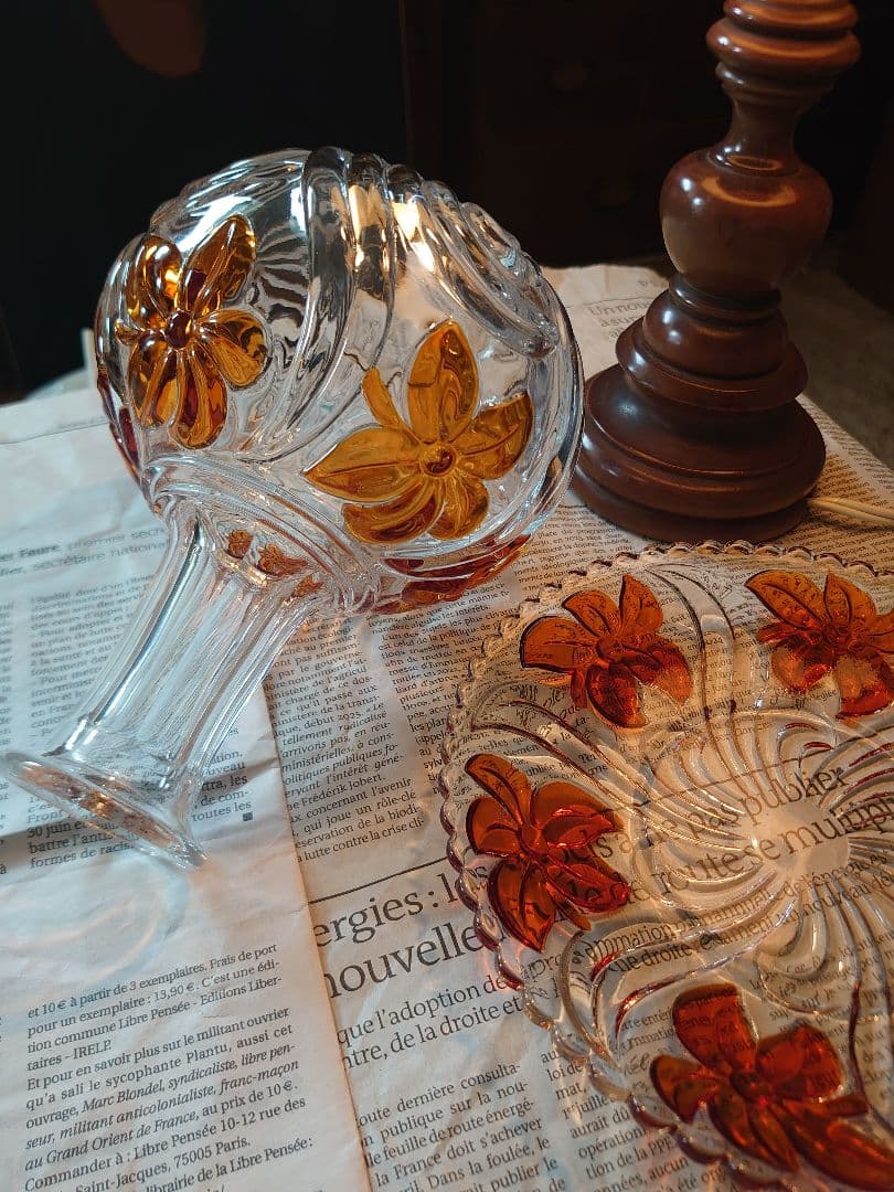 「売約済」1900s'アンティーク「Sant Louis 」デキャンタプレート付