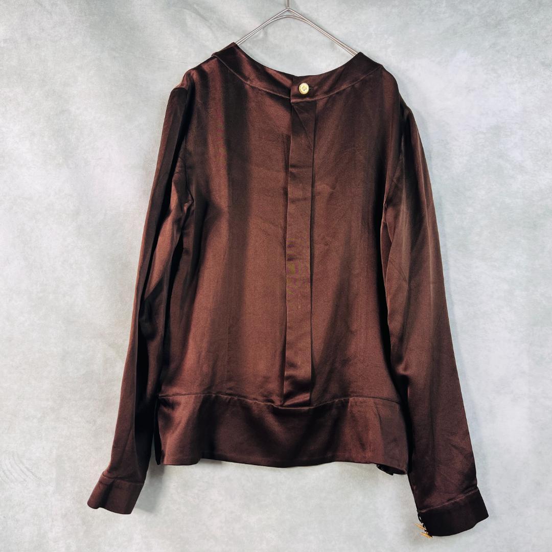 【シャネル】ブラウス　シルク100％　美品　ココボタン　クローバーボタン　M