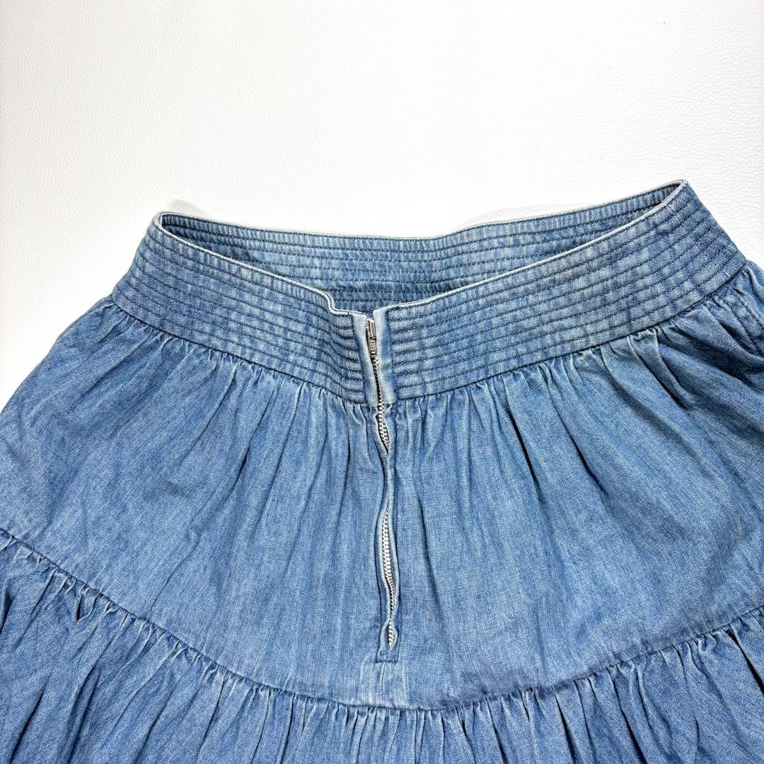 ドゥロワー Drawer ティアードデニムスカート 38 洗えます