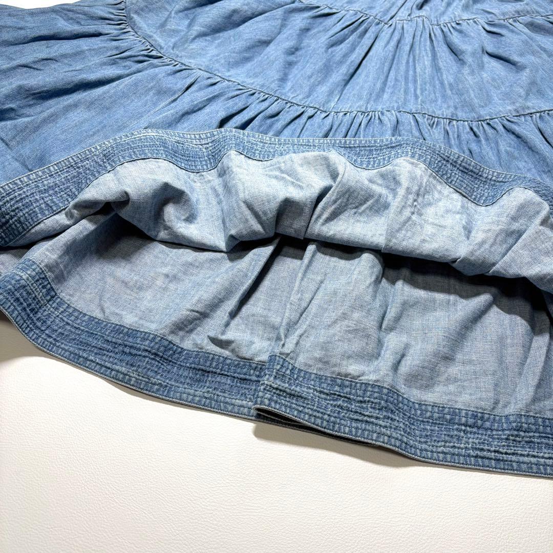 ドゥロワー Drawer ティアードデニムスカート 38 洗えます