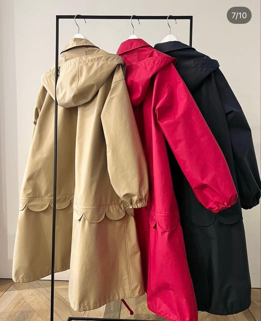 【新品】レインコート2way scallop water proof coat
