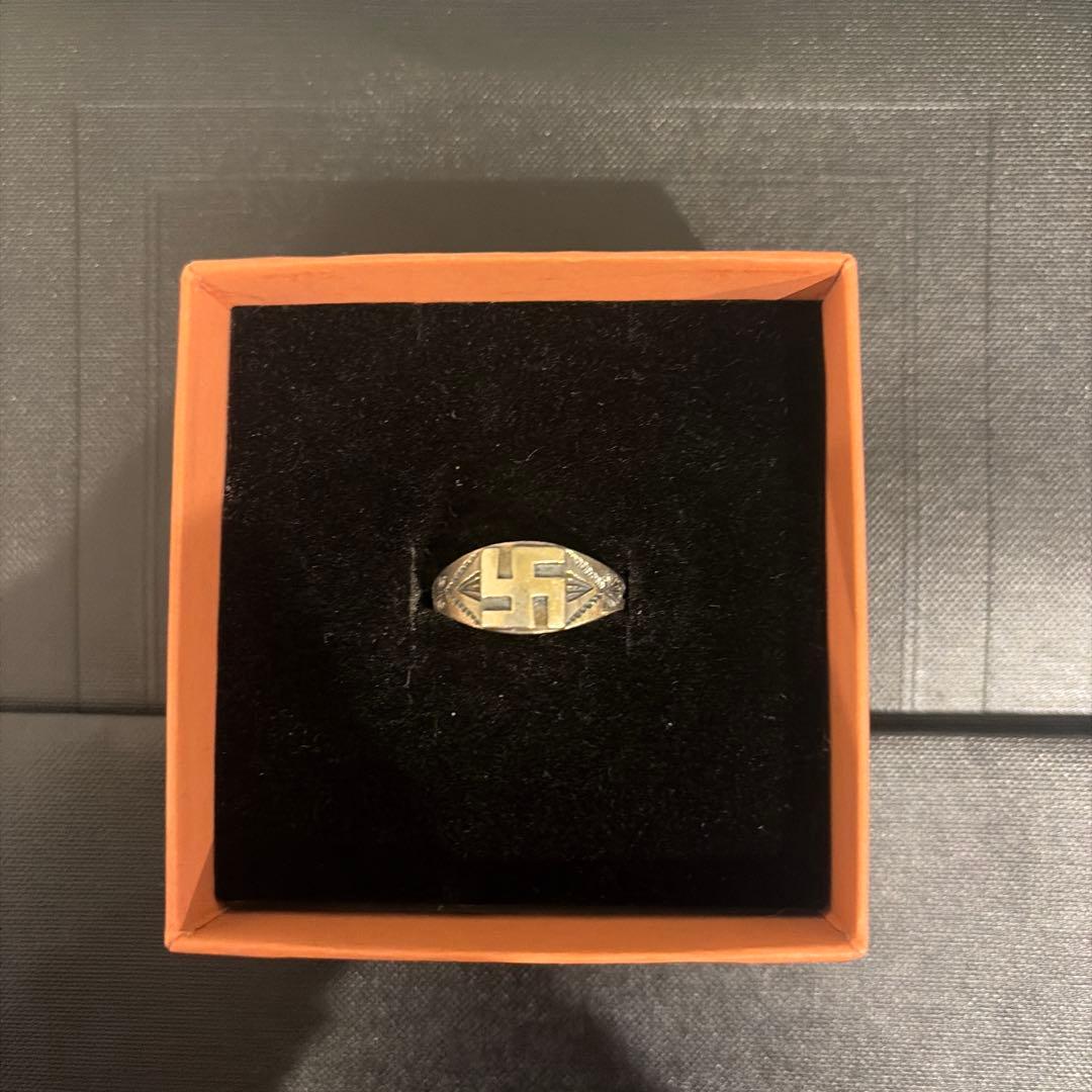 卍　リング　指輪　シルバー925 スワスティカ模様リング　約18号