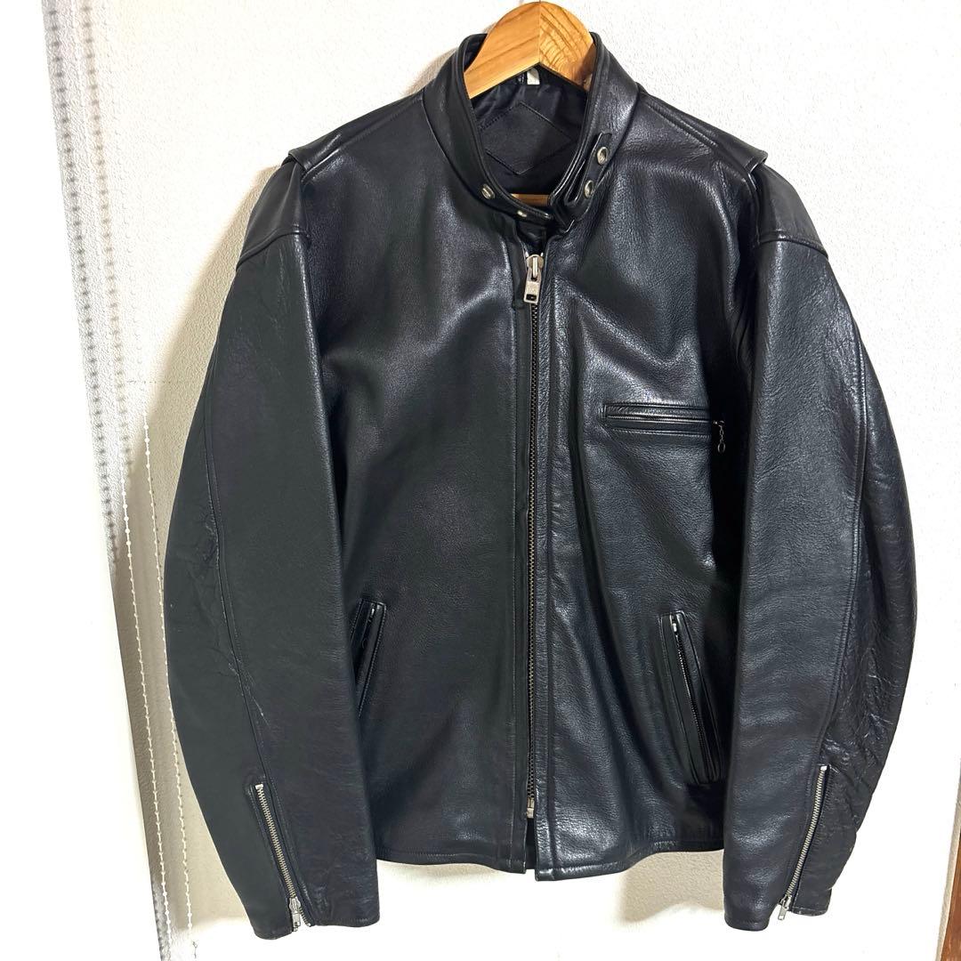 メルクリン2号黒レザーシングルライダースジャケット