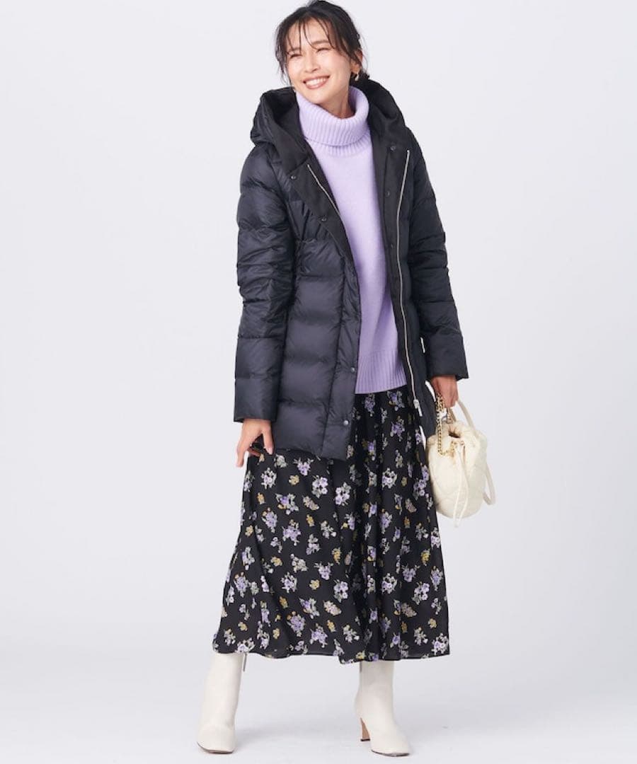 23区新品【洗える】シレータフタ ショート ダウンコート34