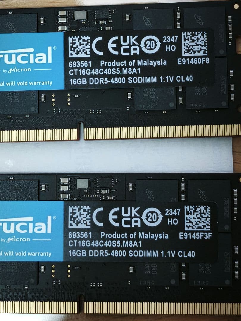 C*o様 Crucial DDR5 SODIMM 16GB2枚 32GBキット