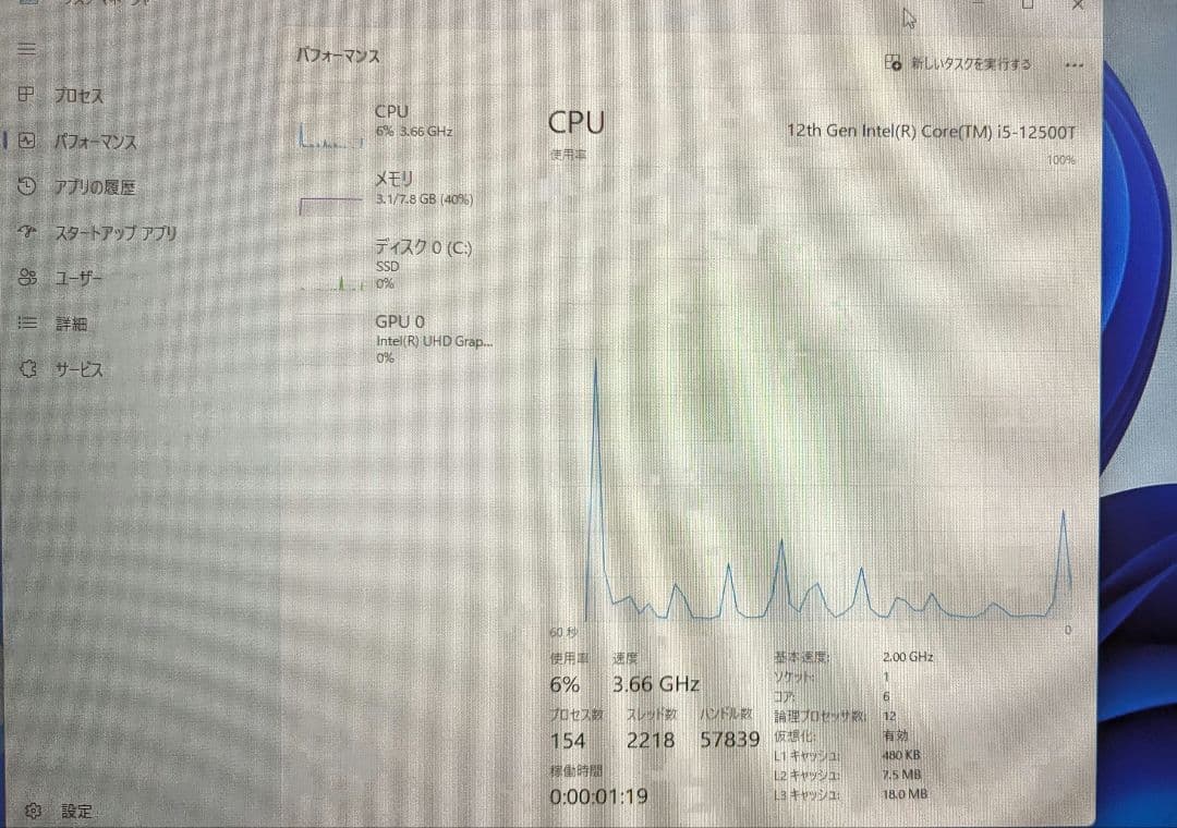 Intel Core i5-12500T 【295】