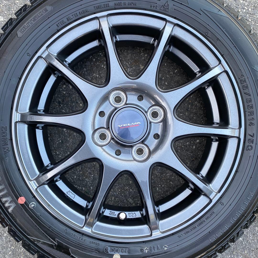 中古バリ溝ダンロップスタッドレスセット155/65R14 軽自動車