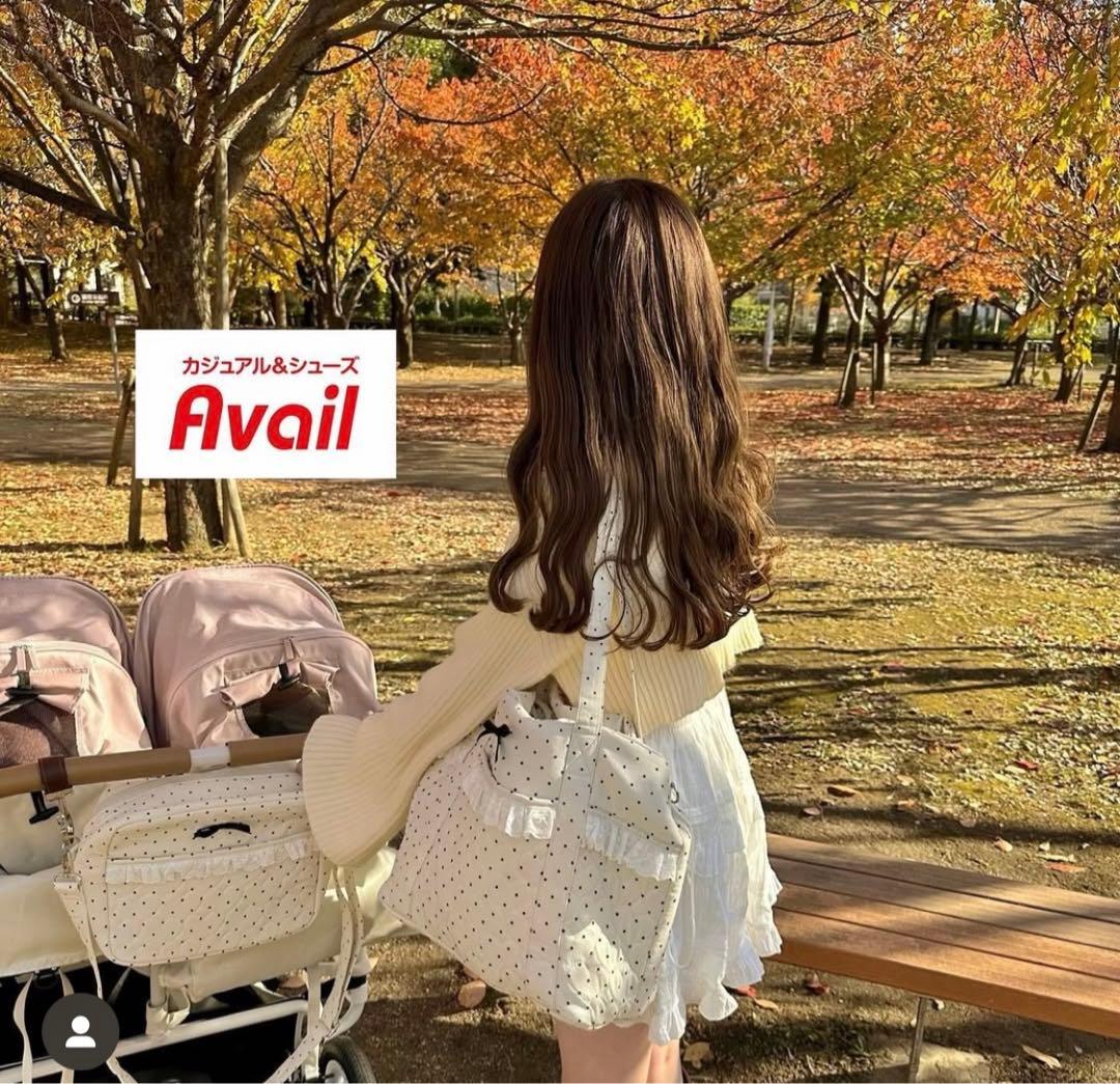 アベイル ai コラボ 2way マザーズバッグトートバッグ オフホワイトドット