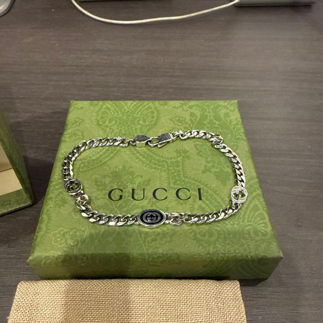 ほぼ新品‼️GUCCI インターロッキングG チェーンブレスレット　19cm