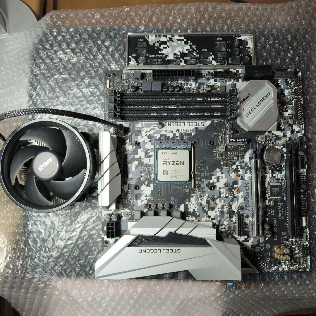 マザーボード ASRock B450-M Steel Legend + Ryzen5 3600