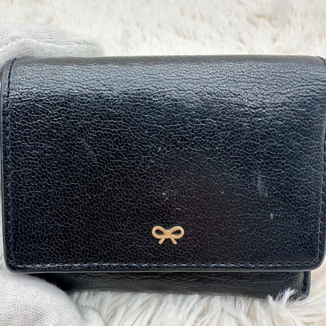 ✨美品✨アニヤハイドマーチ　三つ折り財布　アイズ　レザー　黒