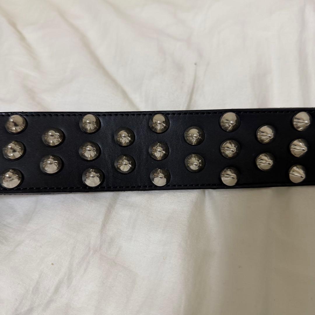 666 コニカルスタッズベルト 3×2連　サイズ：ML