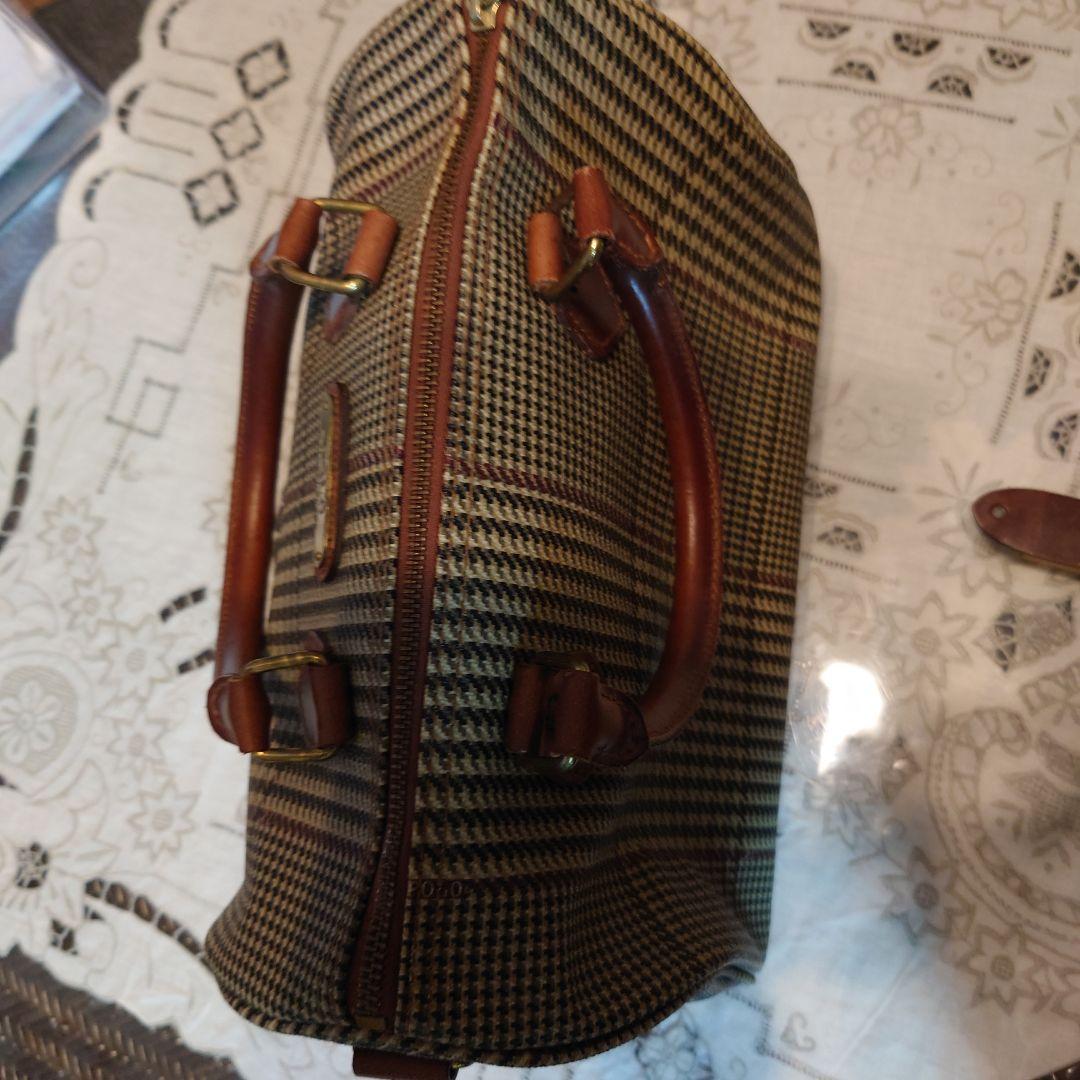 M*g様 ポロラルフローレンミニボストンバッグ　ブラウングレンチェック