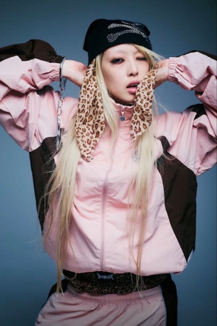 9090 NINETYNINETY ナイロンジャケット ピンク/ブラウン