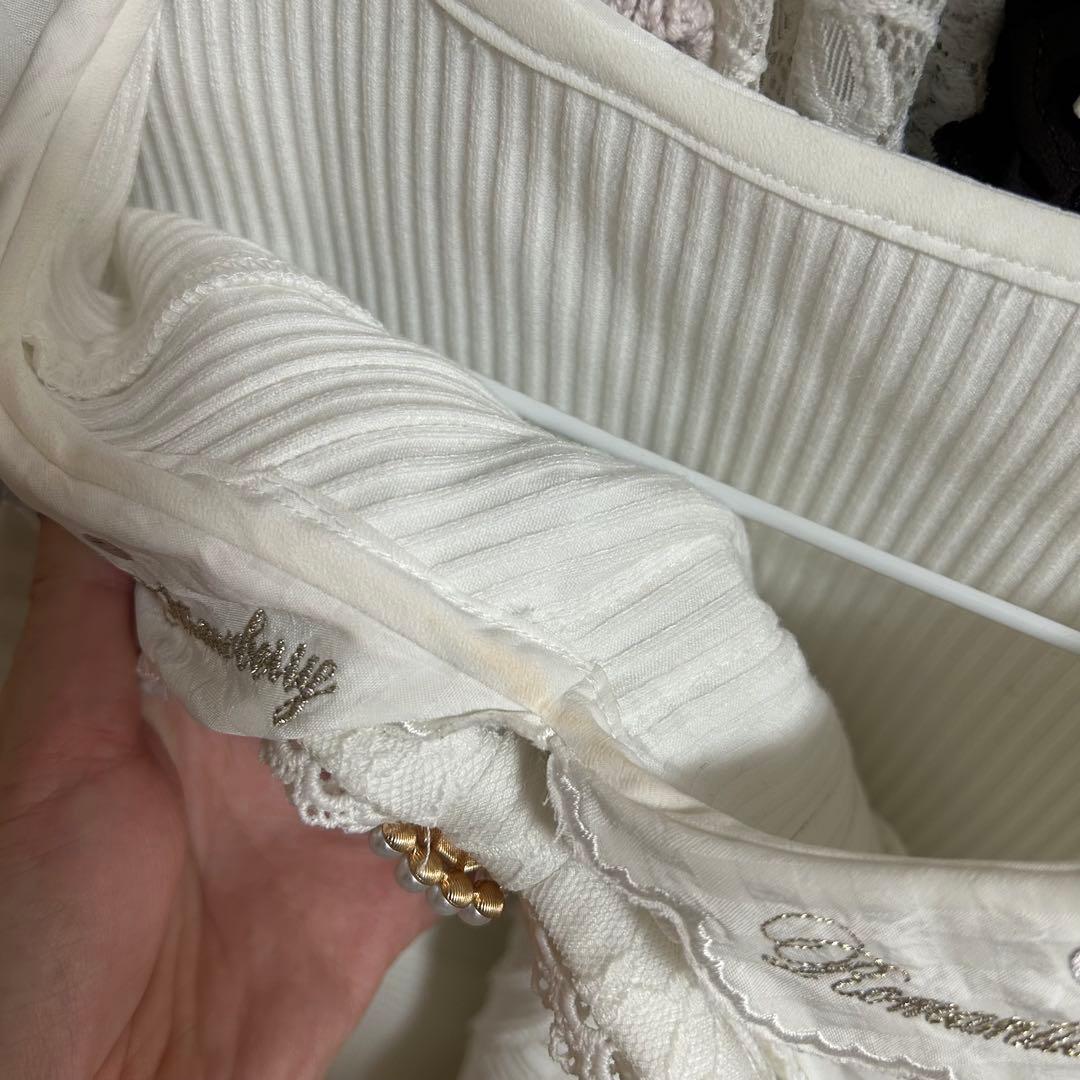 LIZLISA リズリサ ストロベリー刺繍セーラーリブブラウス 白 ホワイト