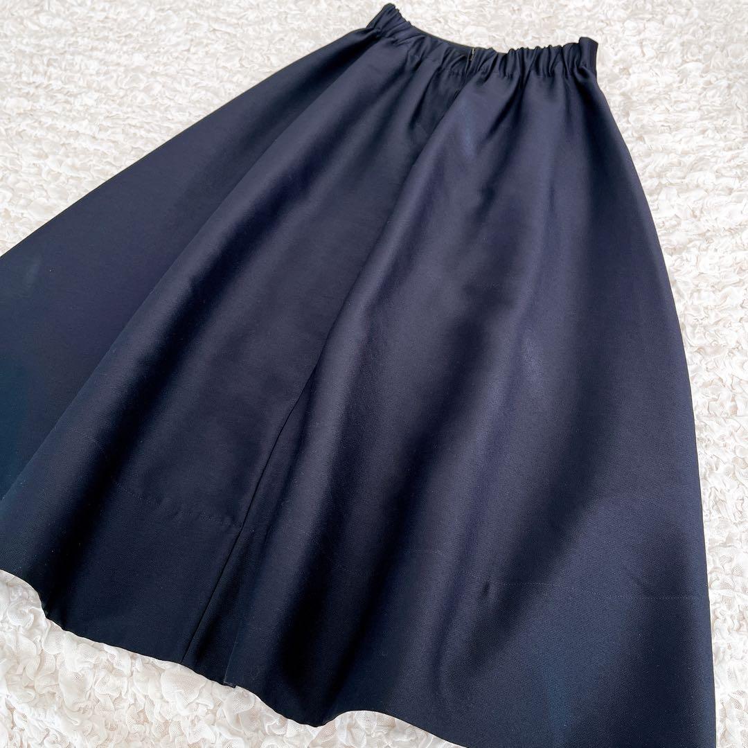 新品未使用 タグ付 ebure クリアダブルクロス トラペーズスカート ロング