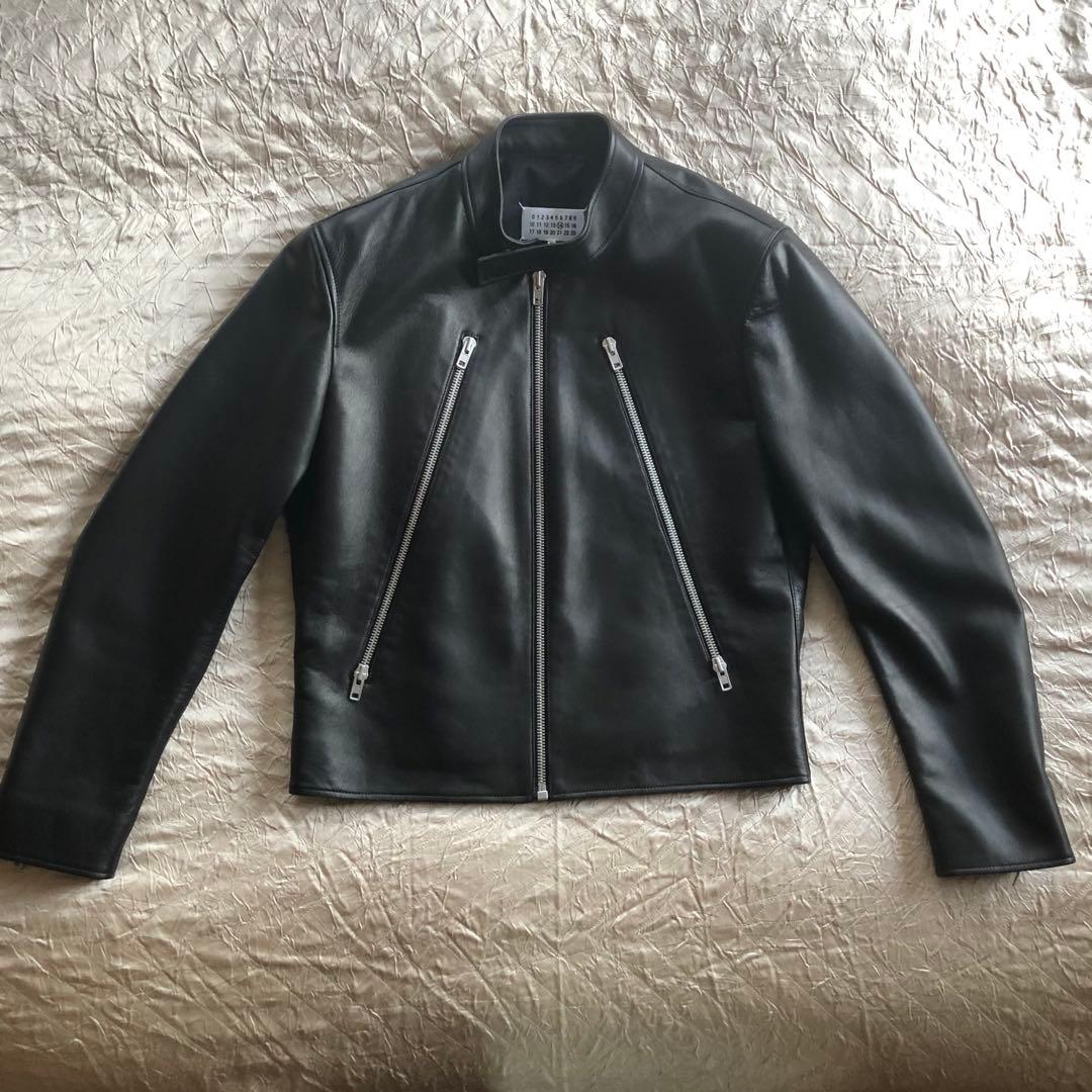 美品 MaisonMargiela 21SS 5zipレザージャケット50黒