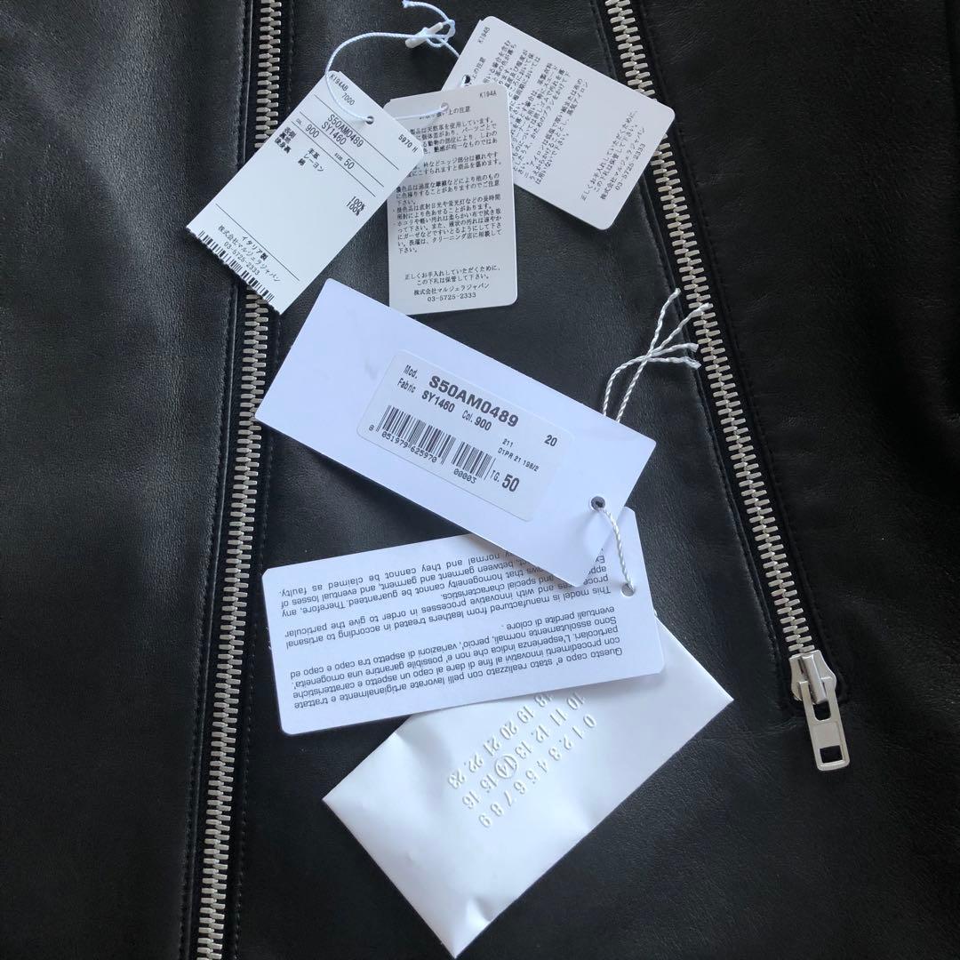 美品 MaisonMargiela 21SS 5zipレザージャケット50黒