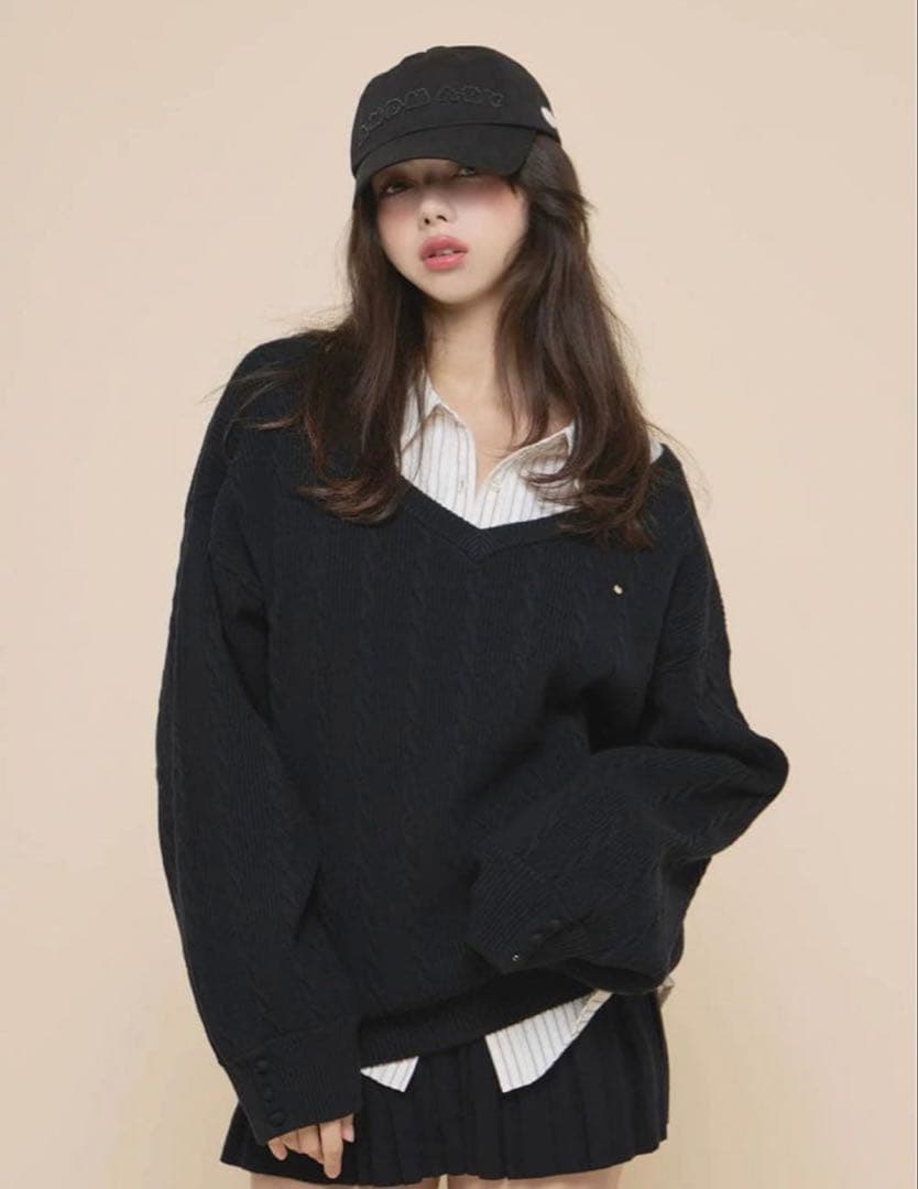 帽子 andmary Mary logo cap Black