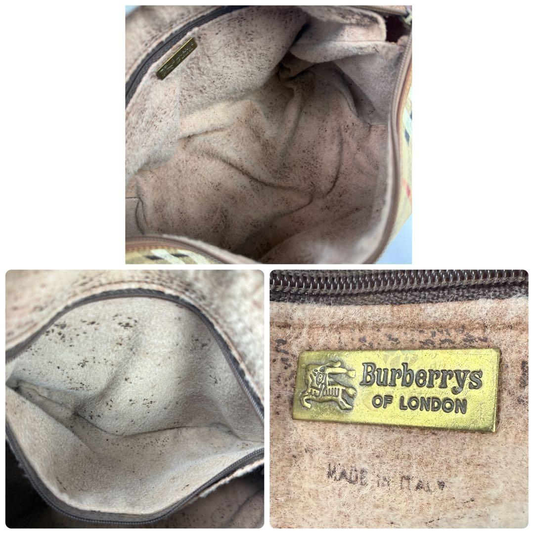 バーバリー PVC レザー ミニボストンバッグ ノバチェック シャドーホース