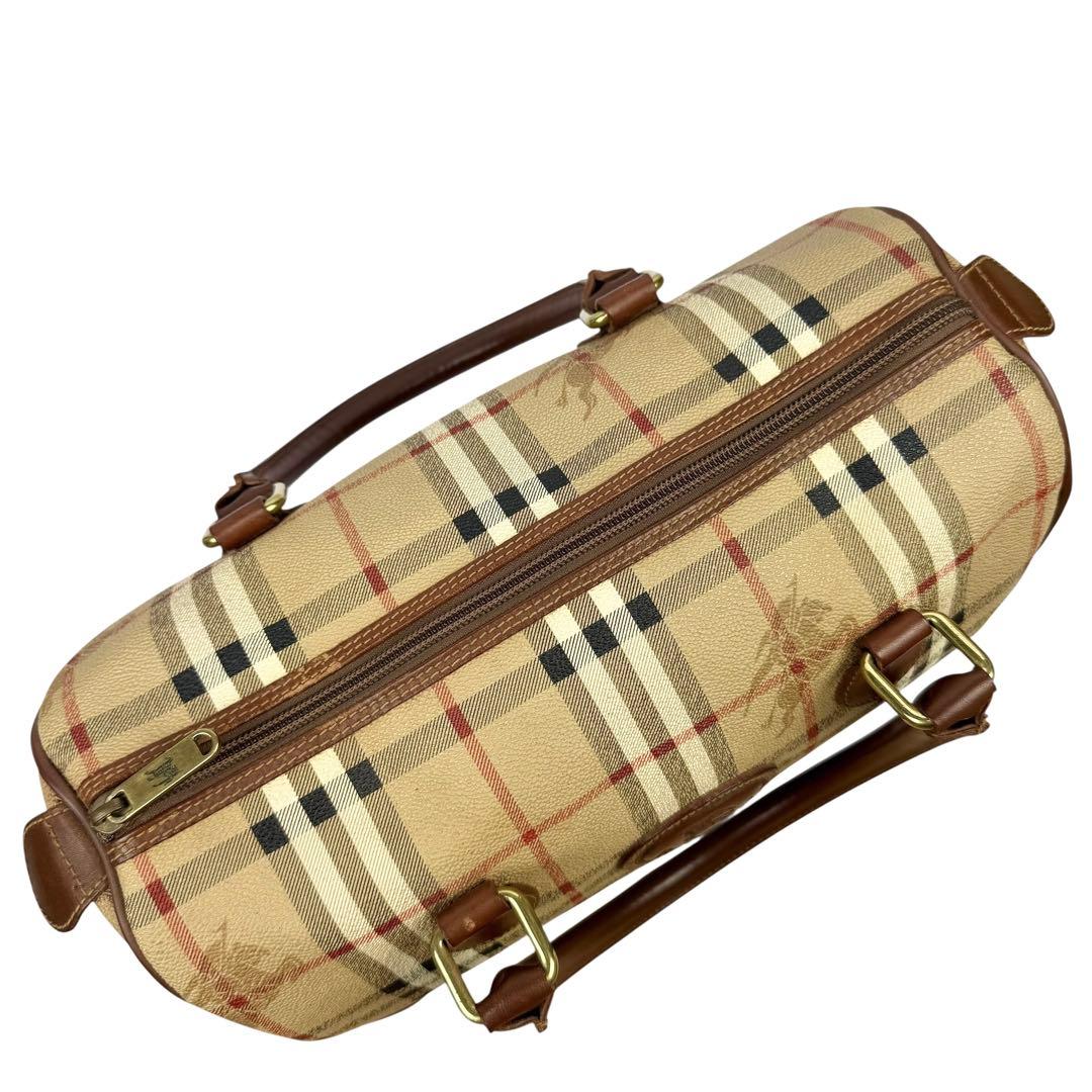 バーバリー PVC レザー ミニボストンバッグ ノバチェック シャドーホース