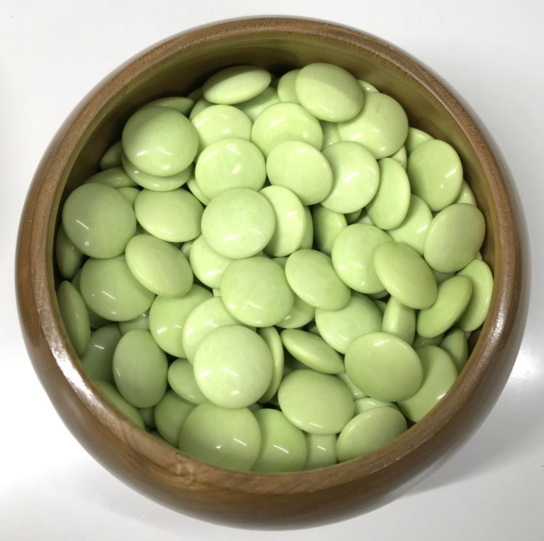 良品 希少 グリーン碁石 囲碁 グリーン 緑 天然木 目に優しい