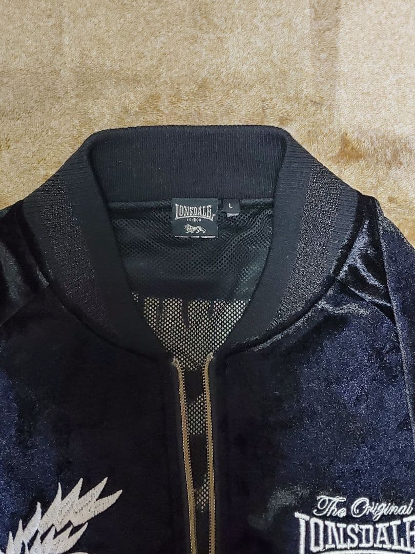 お*ね様 ロンズデール ベルベットスカジャン 虎&ドラゴン ブラック L