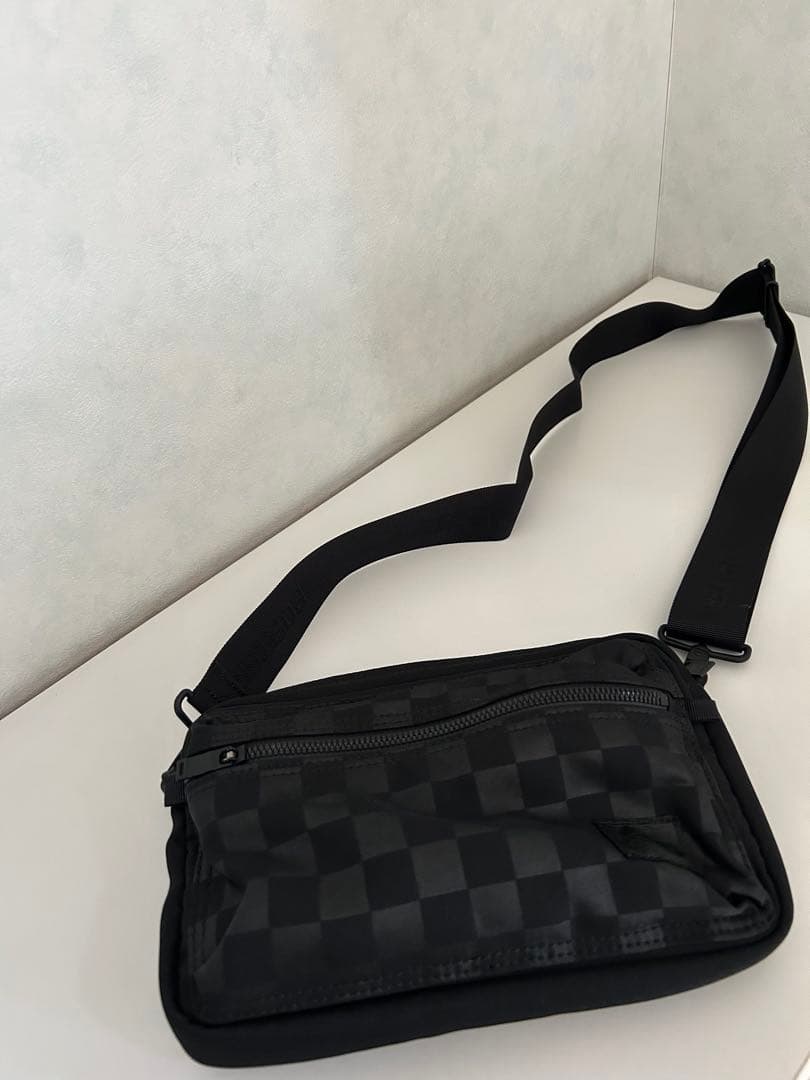 ポーター　PORTER ブラックチェック柄ショルダーバッグ　日本製