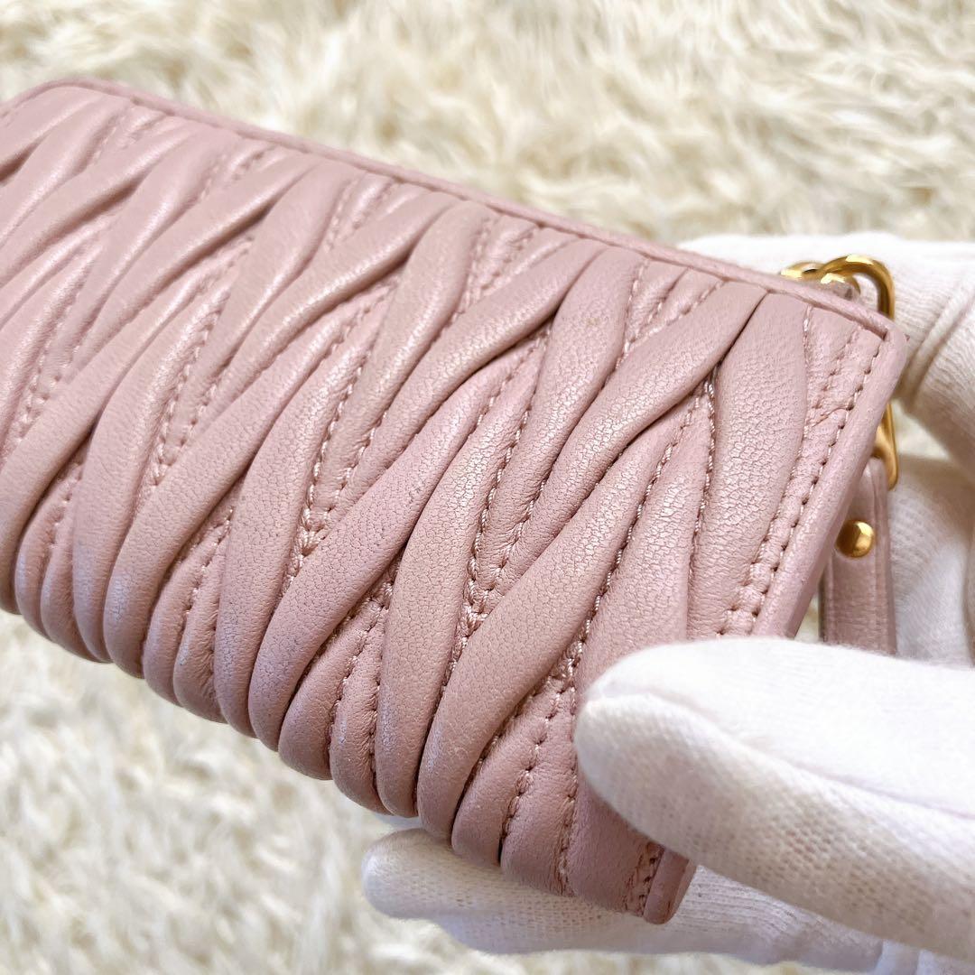 良品✨ミュウミュウ♡ケース キーリング付き マテラッセ ピンク ゴールド