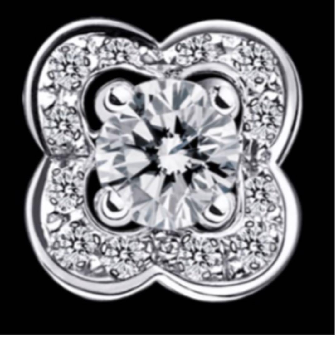 あんあん　方耳ピアス　モーブッサン ダイヤ　k18